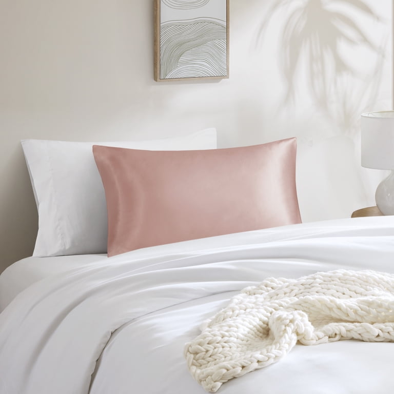 Mainstays Satin Pillowcase Standard Blush Pink Frizz Control & Cooling Comfort 1 Pack, Size: 20 inch x 30 inch