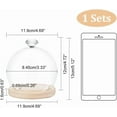 thumbnail image 4 of Clear Glass Dome Glass Dome Cloche Ball-Shaped Clear Glass Display Case with Wheat Wood Base Decorative Display Dome Case for Plants Flower Display Medals Decoration Finish Size: 4.68x5.11, 4 of 6