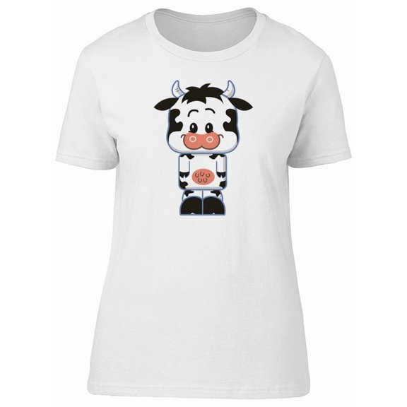 Cute Happy Cow Doodle Cartoon Tee Women's -Image by Shutterstock