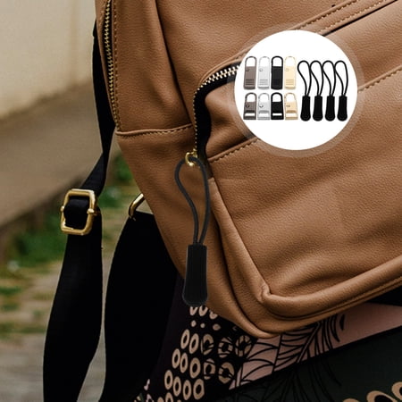 POPETPOP 12Pcs Multiuse Detachable Zipper Pull Replacement Kit Sturdy Metal Tabs for Jackets and Bags