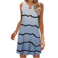 thumbnail image 1 of Vestido sin Mangas para las Mujeres, Casual Cuello Redondo Impreso Midi, Cómodo Vestido de Moda de Poliéster para Mujeres, 1 of 2