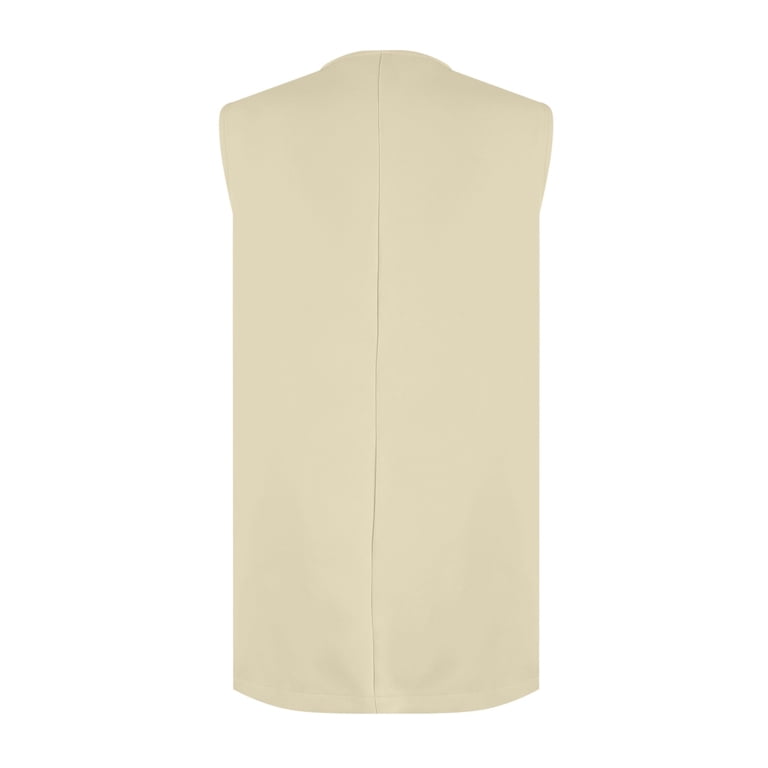 LISTHA 2024 Fall Long Linen Vest Blazer Y2K Fully Lined V-Neck