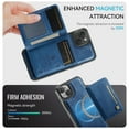 thumbnail image 6 of Wallet Case for iPhone 15 Plus,Compatible with MagSafe for Men Women,Detachable Magnetic Wallet Phone Case with Card Holder,Kickstand,PU Leather Shockproof Anti-fall Phone Case,Blue, 6 of 12