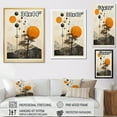 thumbnail image 4 of Designart "Minimalist Oasis Orange and Beige Mid Century" Abstract Still Lifes Floater Framed Canvas Print, 4 of 7