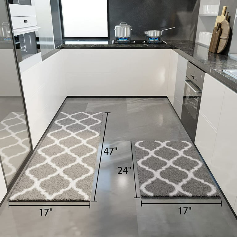 Kitchen Floor Mat With Gray Moroccan Tiles Deisgn. Kitchen Mat