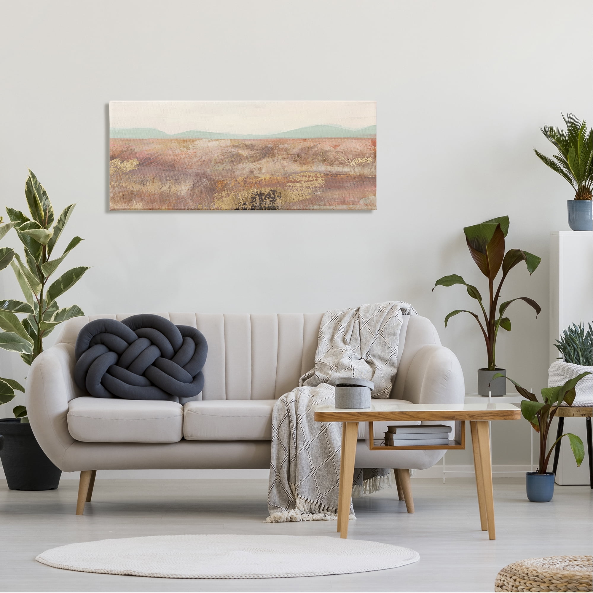 Stupell Abstract Neutral Prairie Landscape Abstract Painting Gallery Wrapped Canvas Print Wall Art