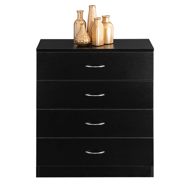 Alvantor Modern Black 4-Drawer Dresser for Indoor Use, 25.98 x 13 x 28.5 inches