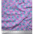 thumbnail image 1 of Soimoi Purple Viscose Chiffon Fabric Stripe & Wild Flower Floral Printed Craft Fabric by the Yard 42 Inch Wide, 1 of 3