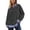 *Dark Gray, variant on ClodeEU Women's Striped Fake Two Piece Long Sleeve Sweatshirt,Layered Crew Neck Pullover Top Beige,Women's Plus L