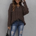 thumbnail image 5 of Baqcunre Sweaters For Women Women'S Thick Knit V Neck Fashion Hooded Pullover Sweater Hoodies For Women Fall Outfits For Women 2023 Brown M, 5 of 7
