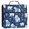 thumbnail image 4 of 3 Ring Zipper Binder with Shoulder Strap Waterproof Trapper Keeper 2 Inch D-Ring 500 Sheets Capacity Polar Bears Wearing Sweaters, 4 of 7