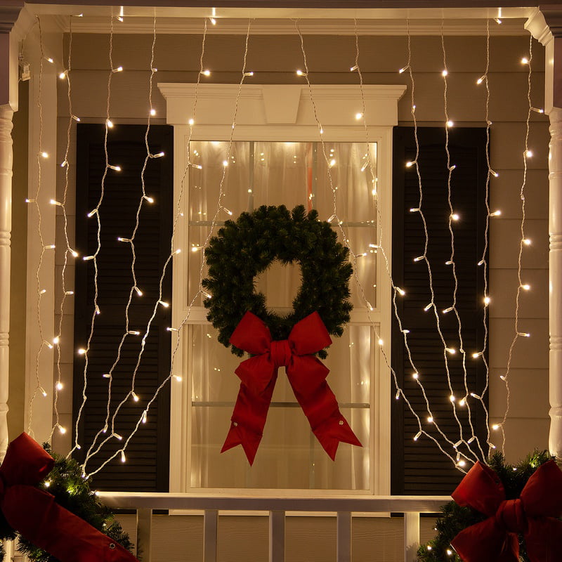 150 LED Curtain Lights Warm White Christmas Curtain Lights Indoor ...