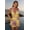 Yellow, variant on Women's Burgundy Butterfly Print Halter Romper Deep V Gold Beaded Waistband Ruffle Layered Short Jumpsuit