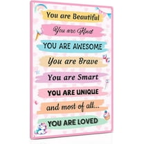 Girls Room Decor Rainbow Wall Decors for Kids Little Girls Teen, 8x12 Inches Metal Sign