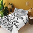 thumbnail image 3 of Ambesonne Black and White Fitted & Top Sheet Set with Shams, Word, White Black, 3 of 5