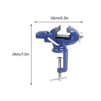 Soimiss 1Pc Clamp-on Bench Vise in Blue with Rotating Base for Wood and DIY Crafting