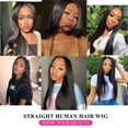 thumbnail image 2 of 13x4 Lace Front Human Hair Wigs Straight Wigs HD Lace Front Human Hair Wigs Brazilian Hair Wig Pre Plucked With Baby Hair 150% Density Straight Wigs for Black Women 20inch Natural Color, 2 of 9