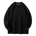 thumbnail image 2 of PInxai Plus Size Mens Sweatshirts Crewneck Solid Color Long Sleeve Shirts Fall Fashion Casual Pullover, 2 of 8