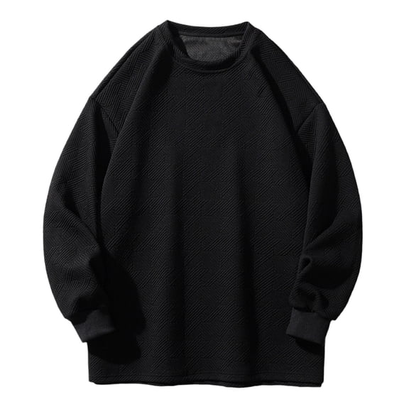ohmzyzo Men's Plus Size Shirts Casual Oversized Long Sleeve Tee Tops Round Crew Neck Sweatshirts Loose Fit Solid Color Pullover Tops 4XL