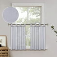 thumbnail image 1 of Haperlare Gray Kitchen Curtains 27"Wx36"L Linen Solid Button Tab Top Cafe Tier Curtains Light Filtering Curtains for Living Room Bathroom, 2 Panels, 1 of 7