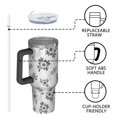 thumbnail image 4 of 40oz Pioneer Flower Floral Print Pattern Insulated Tumbler with Handle, BPA-Free Leak Proof Lid and Straws, Double Wall Vacuum, Hot 12h/Cold 34h, 4 of 6