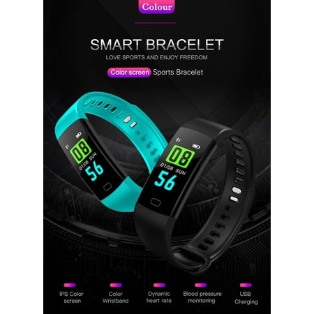 Y5 Color Screen IP67 Waterproof Smart Watch Bluetooth Fitness Tracker Bracelet Smart Wrist Watch Band for iphone Android w/ Touch Screen