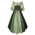 thumbnail image 2 of AMERTEER Robe Vintage Médiévale à Manches Courtes Contrastées pour Femmes G Noir, 2 of 4