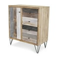 thumbnail image 2 of Contemporary Home Living 30" Brown and Gray Bright Toned Panel Accents Side Cabinet, 2 of 5