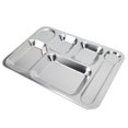 thumbnail image 2 of MasteelfCA 1Pc Stainless Steel Plate Household Divided Plate Fruit Plate Breakfast Plate (Silver), 2 of 9