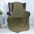 thumbnail image 4 of Olive Green Soft Flannel Fleece Throw Blanket, Abstract Dotted Halftone Design Vintage Inspirations Geometrical, Cozy Plush for Indoor and Outdoor Use, 60" x 80", Olive Green Pale Brown, by Ambesonne, 4 of 5