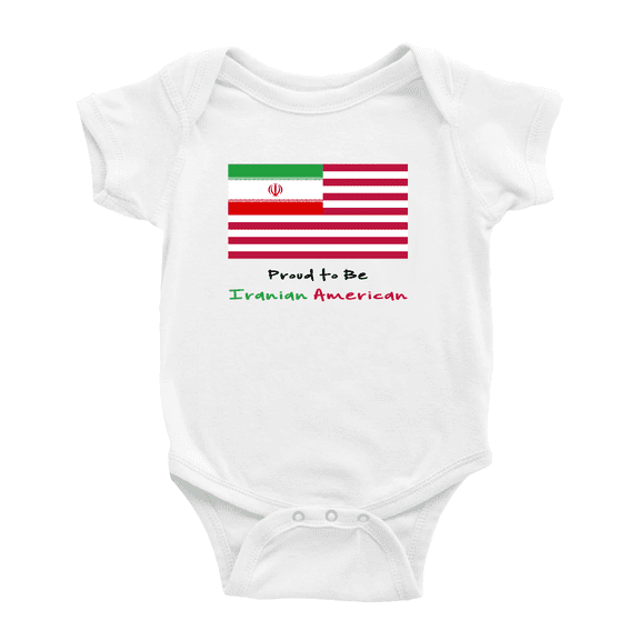 Proud to Be Iranian American Flag Cute Baby Bodysuit Baby Clothes (White, 0-3 Months)