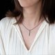 thumbnail image 2 of Collar con colgante de cruz de plata pulida para hombre y mujer: joyería sencilla, cadena de 55 cm., 2 of 5