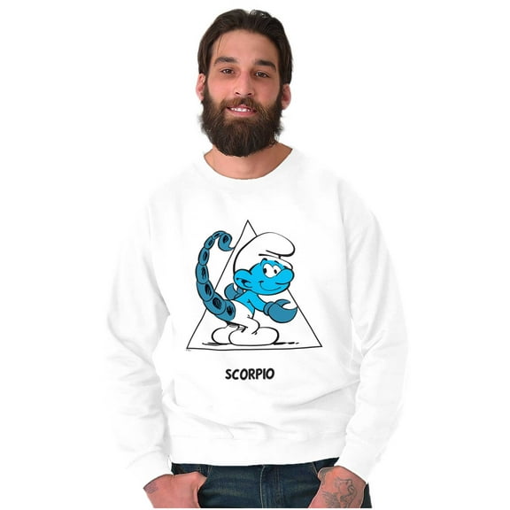 The Smurfs Scorpio Zodiac Sign Sweatshirt for Men or Women Brisco Brands S