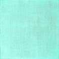 thumbnail image 1 of Ahgly Company Machine Washable Indoor Square Solid Turquoise Blue Modern Area Rugs, 7' Square, 1 of 4