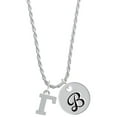 thumbnail image 1 of Delight Jewelry Silvertone Large Greek Letter - Gamma - Silvertone Script Initial Disc - B - Charm Necklace, 20"+3", 1 of 4