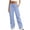 Light Blue, variant on cocolona Womens Cargo Sweatpants Wide Leg Baggy Sweat Pants Multi-Pocket Cargo Pants Fashion Solid Color Lounge Trousers