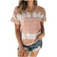 thumbnail image 1 of Tops Para Mujer Elegante Casual Tallas Grandes Blusas Camisas Estampado de Moda Camiseta de Manga Corta Cuello Redondo Odeerbi ODB154843, 1 of 5