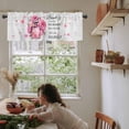 thumbnail image 6 of Kitchen Curtains Valances for Small Windows, Rustic Pink Flowers Short Curtain Valance for Living Room, Fashion Perfume Rod Pocket Blinds Window Printed Drapes 1 Panel 54x18 Inch, 6 of 6