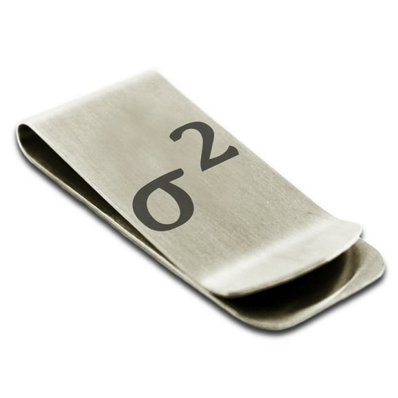 Stainless Steel Variance Mathematical Engraved Money Clip Credit Card Holder