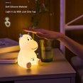 thumbnail image 5 of Linda luz nocturna de vaca para niños, lámpara de silicona suave para guardería, luz nocturna que cambia de 7 colores con tacto, lámpara LED para bebé, juguetes, regalos para niñas/niños (azul) JM, 5 of 5