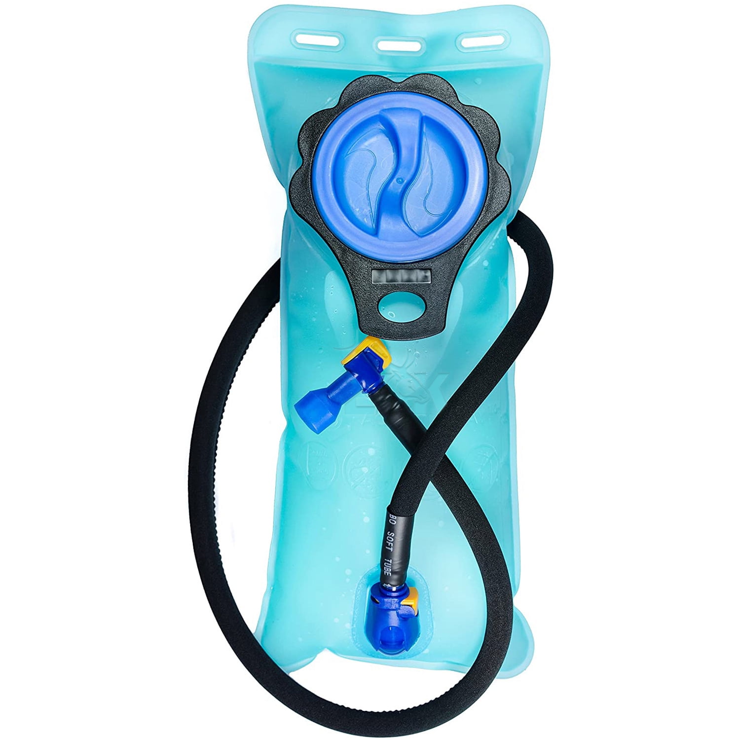 ELK Hydration Bladder Leak Proof Water Reservoir BPA-Free Hydration Pack Replacement with Shutoff Valve for Hiking, Biking, Climbing, Cycling, Running - Large Opening (Blue, 2 Liter)