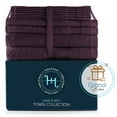 thumbnail image 6 of Hearth & Harbor Bath Towel Collection, 100% Cotton Luxury Soft Set of 2 Bath Towels, 2 Hand Towels & 6 Washcloths - Purple, 6 of 7