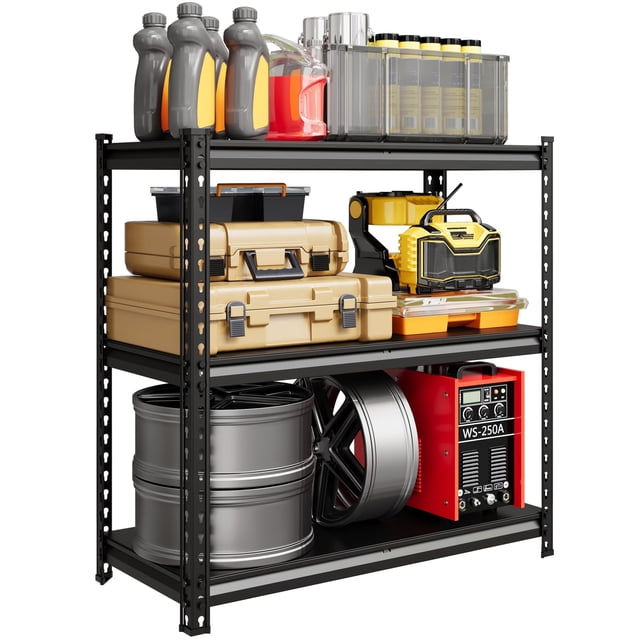QinaQin Estante metálico de almacenamiento de 3/5 niveles, repisas de acero ajustables con capacidad de 770 lb por nivel, ideal para garaje, sótano, despensa o taller