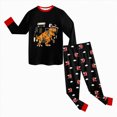 thumbnail image 4 of UAYOTSE Planet Pajamas Sets Dinosaur Cotton Truck 2 Piece Long Sleeve Train Sets Sleepwear Clothes Set Loungewear,Sizes 8-9 Years, 4 of 7