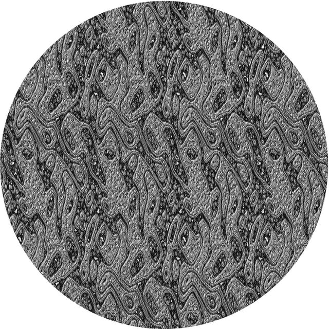 Ahgly Company Tapis Rond Lavable en Machine Intérieur Transitionnel Gris Canon, 5 Pieds Rond