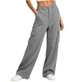 thumbnail image 4 of HomeDM Wide Leg Sweatpants for Women Baggy Casual Athletic Jogger Gray Lounge Pants for Running Workout Size L, 4 of 8