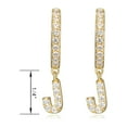 thumbnail image 2 of Forever Facets Initial Letter "J" CZ Hoop Earrings in 18K Gold over Sterling Silver, 2 of 5