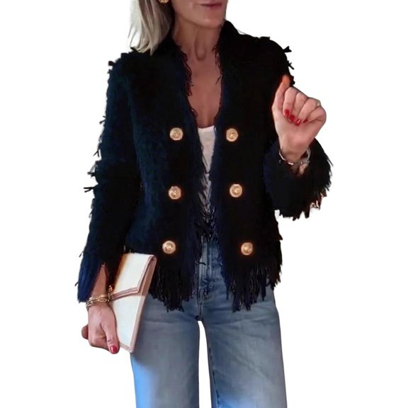 Quixlent Women's Open Front Faux Fur Cardigan Fuzzy Dressy Shaggy Jacket Casual Long Sleeve Coat Fall Winter Outerwear
