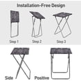 thumbnail image 5 of Portable Folding TV Tray/TV Trays Foldable Dinner Snack Trays Table, Portable Foldable Table Small Sofa Bedside Tables with Light Weight, 15 x 18.9 x 26 in(Black Marble), 5 of 6