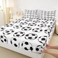 thumbnail image 2 of Erosebridal Cute Soccer Pattern Queen Sheet Sets,Football Sport Ball Games Kids Bed Set 4-Piece, 2 of 6